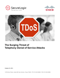 The Surging Threat of Telephony Denial of Service Attacks  October 21, 2014