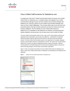 Cisco Unified CallConnector for Salesforce.com