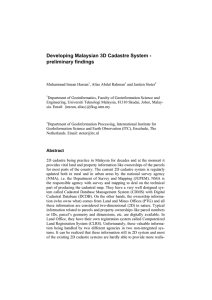 Developing Malaysian 3D Cadastre System - preliminary findings