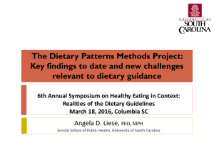 The Dietary Patterns Methods Project: relevant to dietary guidance
