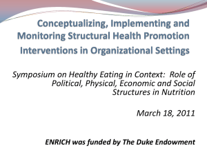 Symposium on Healthy Eating in Context:  Role of