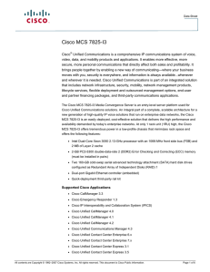 Cisco MCS 7825-I3