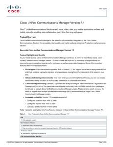 Cisco Unified Communications Manager Version 7.1