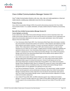 Cisco Unified Communications Manager Version 8.0