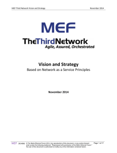 Vision and Strategy Based on Network as a Service Principles November 2014 MEF
