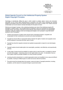 Global Agenda Council on the Intellectual Property System Digital Copyright Principles