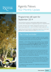 Agents News Your Monthly Update Programmes still open for September 2014