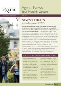 Agents News Your Monthly Update NEW SELT RULES with effect 6 April 2015