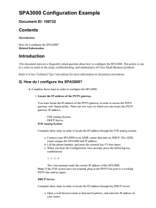 SPA3000 Configuration Example Contents Introduction Document ID: 108722