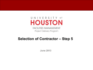 Selection of Contractor – Step 5 June 2013