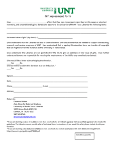 Gift Agreement Form