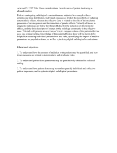 AbstractID: 2257 Title: Dose considerations, the relevance of patient dosimetry... clinical practice