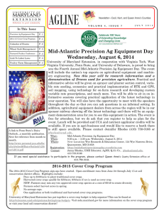 Mid-Atlantic Precision Ag Equipment Day Wednesday, August 6, 2014