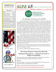 AGLINE  Pre-Sidedress Soil Nitrate Test (PSNT) This  Issue