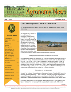 Corn Seeding Depth: Back to the Basics  In this issue