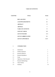 TABLE OF CONTENTS PAGE