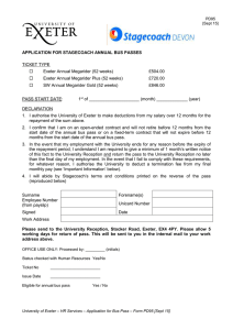 APPLICATION FOR STAGECOACH ANNUAL BUS PASSES TICKET TYPE 