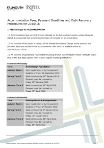 Accommodation Fees, Payment Deadlines and Debt Recovery Procedures for 2015/16