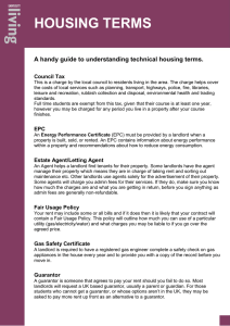HOUSING TERMS A handy guide to understanding technical housing terms. Council Tax