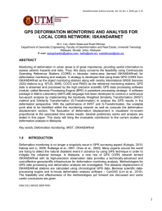 GPS DEFORMATION MONITORING AND ANALYSIS FOR LOCAL CORS NETWORK: ISKANDARNET