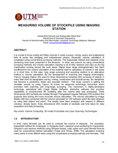 MEASURING VOLUME OF STOCKPILE USING IMAGING STATION