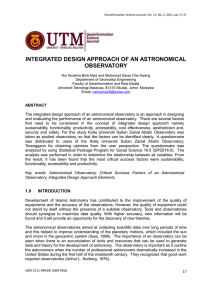 INTEGRATED DESIGN APPROACH OF AN ASTRONOMICAL OBSERVATORY