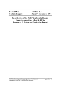 ETSI/SAGE Version:  1.1 Technical report Date: 6