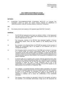 DVB Descrambling Licence Agreement page 1 of 9