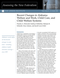 Assessing the New Federalism Recent Changes in Alabama Child Welfare Systems
