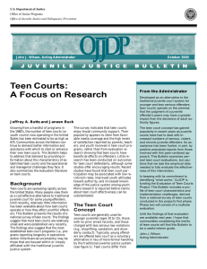 Teen Courts: A Focus on Research From the Administrator