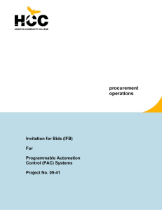 procurement operations Invitation for Bids (IFB)