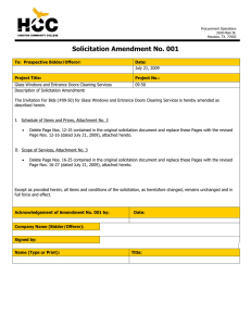 Solicitation Amendment No. 001