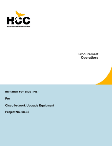 Procurement Operations Invitation For Bids (IFB)