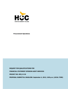 Procurement Operations  REQUEST FOR QUALIFICATIONS FOR FINANCIAL STATEMENT OPINION AUDIT SERVICES