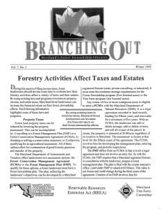 Forestry Activities Affect Taxes and Estates Dunn