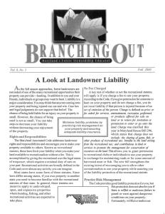 A Look at Landowner Liability Fall  2000 Vol. No Fee Charged
