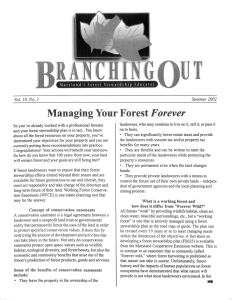 Forever Managing Your Forest Summer 2002 Vol.  10,  No.  2