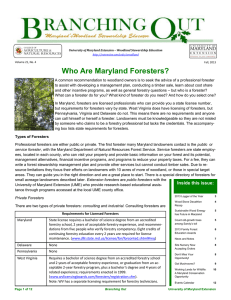 Who Are Maryland Foresters?