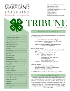 TRIBUNE CONTENTS Promotional Contest Results