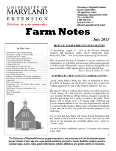 Farm Notes July 2013  In This Issue ……..