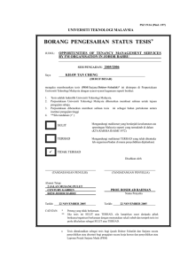 BORANG  PENGESAHAN  STATUS  TESIS  : UNIVERSITI TEKNOLOGI MALAYSIA