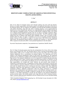 DEEP DYNAMIC COMPACTION OF LIQUEFACTION-POTENTIAL GRANULAR BACKFILL