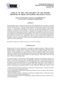 EFFECTS  OF  SOIL  NON-LINEARITY  ON ... RESPONSE  OF  RIGID  NON-SLIDING  RETAINING ...