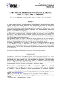 ESTIMATION OF SITE EFFECTS MODELLING PARAMETERS USING A GEOTECHNICAL DATABASE