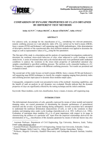 COMPARISON OF DYNAMIC PROPERTIES OF CLAYS OBTAINED BY DIFFERENT TEST METHODS