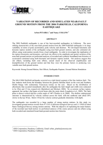 VARIATION OF RECORDED AND SIMULATED NEAR-FAULT EARTHQUAKE