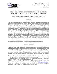 FIXED HEAD KINEMATIC PILE BENDING MOMENT TIME