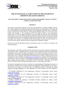 THE 3D GEOLOGICAL STRUCTURE OF THE MYGDONIAN SEDIMENTARY BASIN (GREECE)