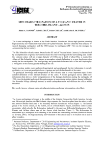 SITE CHARACTERIZATION OF A VOLCANIC CRATER IN TERCEIRA ISLAND - AZORES