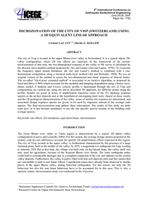 MICROZONATION OF THE CITY OF VISP (SWITZERLAND) USING